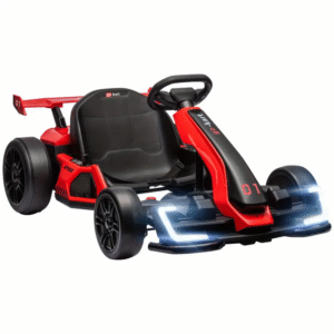 [24V Kids Drift Kart] Aosom 24V Kids Drift Kart | Adjustable Seat, Battery Powered Ride on Toy with Slow Start, Button Start, Music, Honking Horn, Lights, for 6-12 Year
